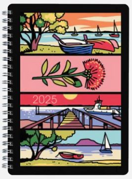 COLLINS DIARY POCKET A63 KIWI VIBE ASSORTED DESIGNS WEEK TO VIEW POLYPROP WIRO ODD YEAR