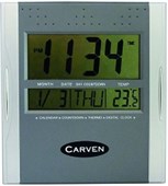 CARVEN DIGITAL CLOCK 210MM SILVER