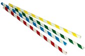 DRINKING STRAW PAPER STRAIGHT MIXED COLOURS PACK 250