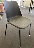 EDEN MAX VISITOR CHAIR 4LEG BLACK SHELL UPHOLSTERED SEAT BOND JET