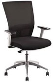 ADVANCE AIR PLUS ERGONOMIC SYNCRO HEAVY DUTY CHAIR WITH ARMS BLACK WITH WHITE FRAME