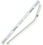 BIOPAK WRAPPED BENDY STRAW PAPER WHITE 6MM PACK 300