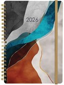 COLLINS DIARY A53 CONTEMPORARY ART ASSORTED DESIGNS DAY PER PAGE GOLD WIRO EVEN YEAR