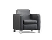 WELWOOD COSMO ARMCHAIR BLACK VINYL QUICKSHIP