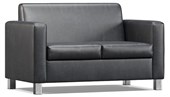 WELWOOD COSMO 2 SEATER SOFA BLACK VINYL QUICKSHIP