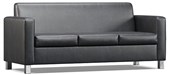 WELWOOD COSMO 3 SEATER SOFA BLACK VINYL QUICKSHIP