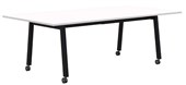 ACCENT MODELLA II FRAME MOBILE TRAINING TABLE L2400 X D1200MM BLACK FRAME SNOWDRIFT TOP