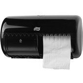 TORK T4 TOILET TISSUE DISPENSER CONVENTIONAL TWIN ROLL BLACK