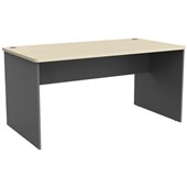 KNIGHT EKO DESK W1500 X D800 X H730MM SILVER FRAME NORDIC MAPLE TOP