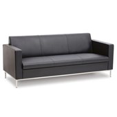 KNIGHT NEO VISITOR CHAIR 3 SEATER PU LEATHER BLACK