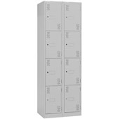 PRECISION CLASSIC LOCKER 4 TIER BANK OF 2 W600 X D457 X H1800MM WHITE SATIN
