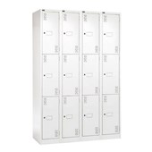 PRECISION CLASSIC LOCKER 3 TIER BANK OF 4 W1200 X D457 X H1800MM WHITE SATIN