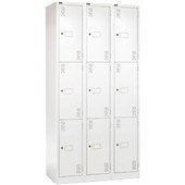 PRECISION CLASSIC LOCKER 3 TIER BANK OF 3 W1125 X D457 X H1800MM WHITE SATIN
