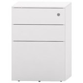 METALICON CUBE PEDESTAL 2 DRAWER 1 FILE POWDERCOAT W410 X D500 X H575MM WHITE