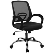 SYLEX TRICE TASK CHAIR MEDIUM BACK 1LEVER WITH ARMS MESH BLACK WITH BLACK SEAT