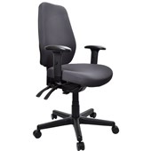 BURO AURA ERGO OFFICE CHAIR HIGHBACK 3LEVER WITH ARMS CHARCOAL