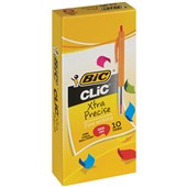BIC CLIC FINE BALLPOINT PEN RETRACTABLE FINE 08MM RED BOX 10