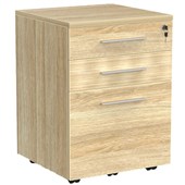 KNIGHT CUBIT MOBILE 2 DRAWER 1 FILE LOCKABLE W466 X D460 X H640MM ATLANTIC OAK