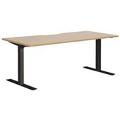 PULSE ELECTRIC DESK 1800MM IRONSTONE METAL BASE BEECH TOP