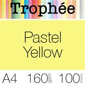 TROPHEE COLOURED PAPER A4 160GSM PASTEL YELLOW PACK 100