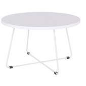 KNIGHT ZION COFFEE TABLE ROUND D600 X H450MM WHITE FRAME WHITE TOP