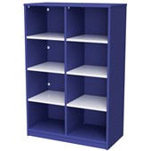 ZEALAND STORAGE UNIT 8 CUBE W800 X D400 X H1200MM BLUE AND WHITE