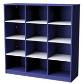 ZEALAND STORAGE UNIT 12 CUBE W1200 X D400 X H1200MM BLUE AND WHITE