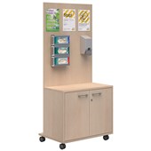 SANITIZATION STATION 2 LOCKING DOORS W800 X D550 X H1800MM REFINED OAK