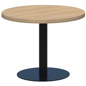 ACCENT CLASSIC COFFEE TABLE ROUND POWDERCOAT D450 X H450MM BLACK BASE CLASSIC OAK TOP