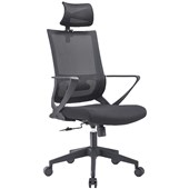 SYLEX CLINTON HIGH BACK OFFICE CHAIR WITH FIXED ARMS BLACK