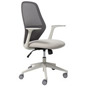 MONDO SOHO TASK CHAIR WHITE WITH ARMS LIGHT GREY