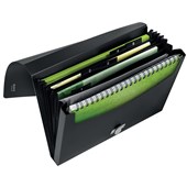 LEITZ RECYCLED POLYPROPYLENE 5 POCKET EXPANDING FILE A4 BLACK