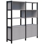 ACCENT GRID 40 STORAGE UNIT AND ZONE DIVIDER BLACK FRAME W1720 X H1890MM