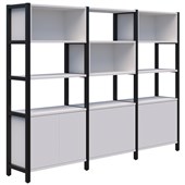 ACCENT GRID 40 STORAGE UNIT AND ZONE DIVIDER BLACK FRAME W2560 X H1890MM