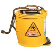 CLEANLINK HEAVY DUTY MOP BUCKET METAL WRINGER 16L YELLOW