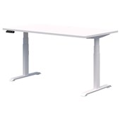RAPID PREMIUM ELECTRIC DESK 1800 x 800MM SNOW VELVET TOP WHITE BASE