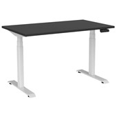KNIGHT HAVEN ELECTRIC DESK  W1200 X D700 X H6301280MM WHITE FRAME BLACK TOP