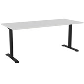 KNIGHT HAVEN FIXED HEIGHT DESK W1800 X D800 X H740MM BLACK FRAME WHITE TOP