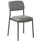 EDEN FIT PLUS VISITOR STACKER CHAIR BLACK FRAME CHARCOAL VINYL