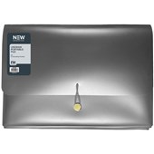 FM PORTABLE UNDRAW FILE A4 5 POCKET GUNMETAL BLACK