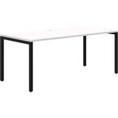 AVERO SINGLE DESK 1800X800MM BLACK FRAME SNOW VELVET TOP