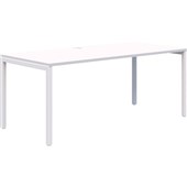 AVERO SINGLE DESK 1800X800MM WHITE FRAME SNOW VELVET TOP