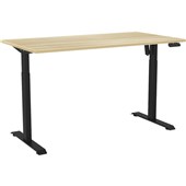 KNIGHT HAVEN BOOST ELECTRIC DESK W1500 X D800MM BLACK FRAME ATLANTIC OAK TOP