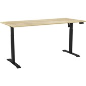 KNIGHT HAVEN BOOST ELECTRIC SINGLE SIDED DESK W1800 X D800MM BLACK FRAME ATLANTIC OAK TOP