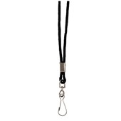 REXEL ID LANYARD CORD STYLE SWIVEL CLIP BLACK PACK 10