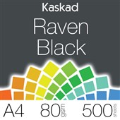 KASKAD COLOURED PAPER A4 80GSM RAVEN BLACK PACK 500 SHEETS