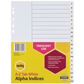 MARBIG PP INDEX DIVIDER AZ TAB A4 WHITE