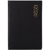 COLLINS DIARY A52 BLACK 2 DAYS PER PAGE EVEN YEAR