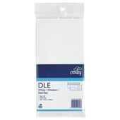 CROXLEY ENVELOPE WINDOW SELF SEAL 75GSM DLE E20E W225 X L114MM WHITE PACK 100