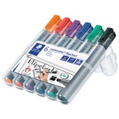 STAEDTLER 356 LUMOCOLOR FLIPCHART MARKER CHISEL ASSORTED PACK 6
